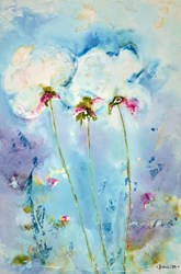 Tranquil Flowers III by Emilija Pasagic - Original Painting on Box Canvas sized 24x36 inches. Available from Whitewall Galleries